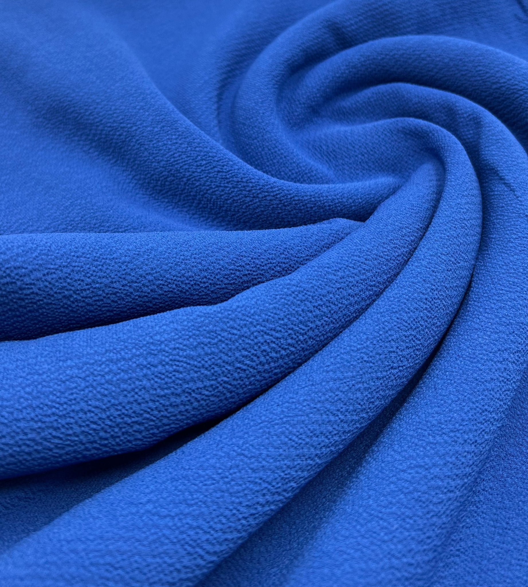 Blue Plain Lightweight Bubble Crepe Fabric - T9 Fabrics